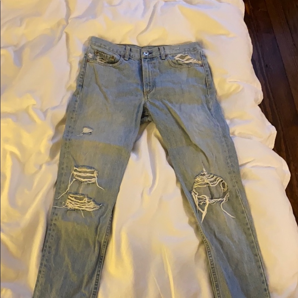 Rag and Bone light wash high rise straight jean